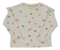 Bielo-farebné bodkovaná é tričko