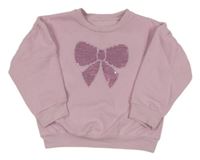 Lila mikina s mašlí z flitrů George