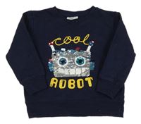 Tmavomodrá mikina s robotom