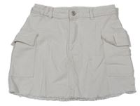 Smotanová rifľová cargo sukňa H&M