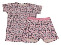 Růžovo-šedé pyžamo s leopardím vzorem Lily & Dan