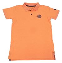 Neonově oranžové polo tričko s nápisem Chapter young