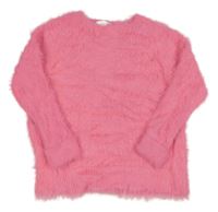 Ružový chlpatý sveter H&M