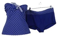 Dámské mavomodré puntíkované tankini TU 
