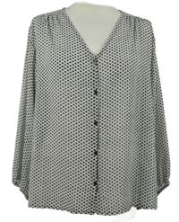 Dámska bielo-čierna vzorovaná šifónová blúzka H&M