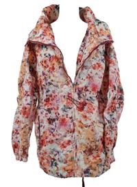 Dámská růžová kytičkovaná šusťáková parka 