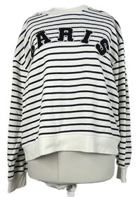 Dámská bílo-černá pruhovaná mikina s nápisem H&M