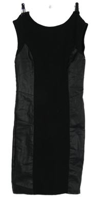 Dámské černé koženkové minišaty Amisu 