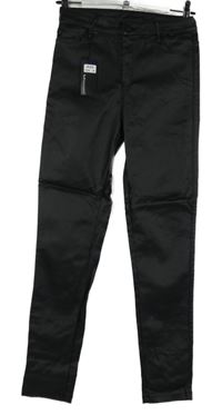 Nové - Dámské černé potažené skinny kalhoty 