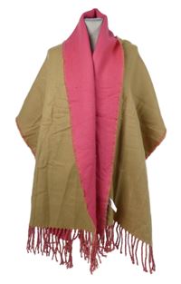 Dámský béžovo-růžový pletený pléd s třásněmi Next 