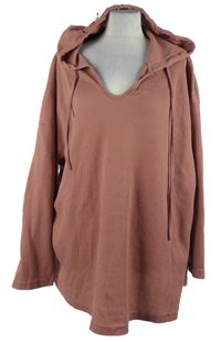 Dámská starorůžová vzorovaná mikina s kapucí Shein 