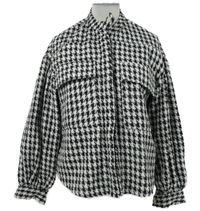 Dámska čierno-biela vzorovaná košeľová bunda Oasis