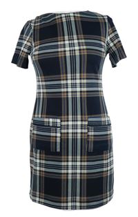Dámské tmavomodro-béžové kostkované šaty Dorothy Perkins 
