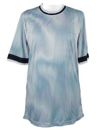 Pánske modro-zeleno-biele prúžkované športové tričko