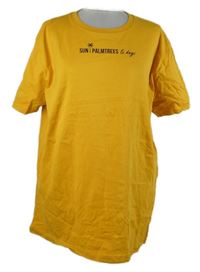 Dámske okrové tričko s nápisom