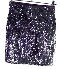 Dámska fialovo-strieborná flitrová sukňa Cotton Club