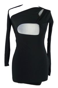 Nové - Dámské černé minišaty s prestrihmi EGO
