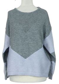 Dámsky sivo-svetlomodrý sveter Shein