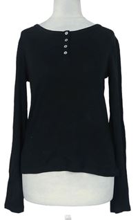 Dámske čierne tričko s gombíky Zara