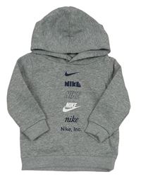 Sivá mikina s logom a kapucňou Nike