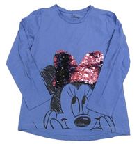 Modré triko s Minnie a flitry Disney