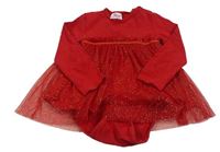 Červené body s tylovou třpytivou sukní so cute