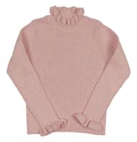 Světlerůžový žebrovaný svetr Matalan