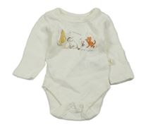 Smotanové rebrované body s medvídkem Pú M&S