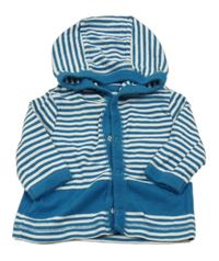 Modro-biela pruhovaná prepínaci mikina s kapucňou GAP