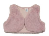 Svetloružová kožušinová vesta Topolino