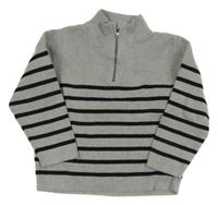 Sivo-čierny pruhovaný sveter H&M