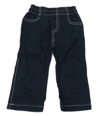 Tmavomodré plátenné nohavice