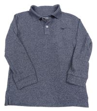 Tmavomodré melírované polo tričko Next