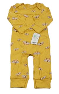 Nové - žltý overal s motýlikmi Carter's