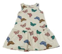 Biele kvetované šaty s motýlikmi H&M