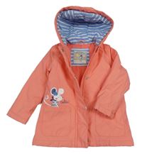 Lososová nepromokavá jarná bunda s kapucňou