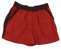 Čereveno-čierne kraťasy so srdíčky a Next