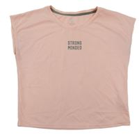 Svetloružové perforované športové tričko s nápisom H&M