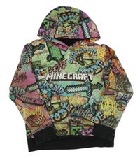 Barevná mikina s nápisy a kapucí - Minecraft