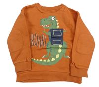 Tehlová mikina s dinosaurom Nutmeg