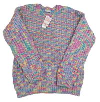 Nové - Lila-modro-růžový melírovaný svetr Matalan