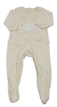 Světlebéžový pletený overal s žirafou Mothercare