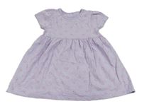 Lila bavlnené šaty s kvietkami