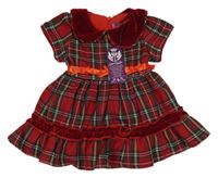 Nové - Červeno-zelené kostkované šaty s límečkem 