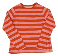 Červeno-ružové pruhované tričko zn. George