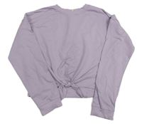 Lila crop mikina s uzlom H&M