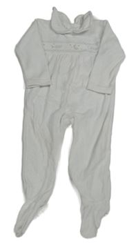 Biely zamatový overal s mesiacom a golierikom George