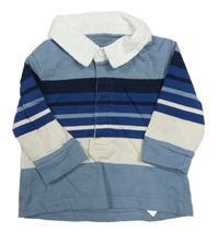 Modro-tmavomodré pruhované plo tričko Primark