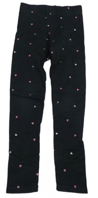 Černé silnější legíny se srdíčky H&M