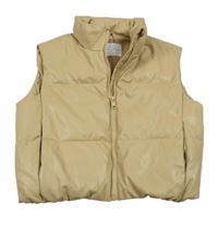 Béžová koženková zateplená vesta Primark